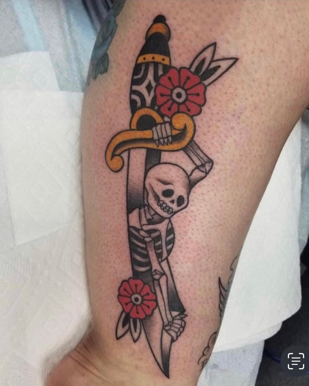 Tattoo by @jackie_tattoos — american_traditional, dotwork