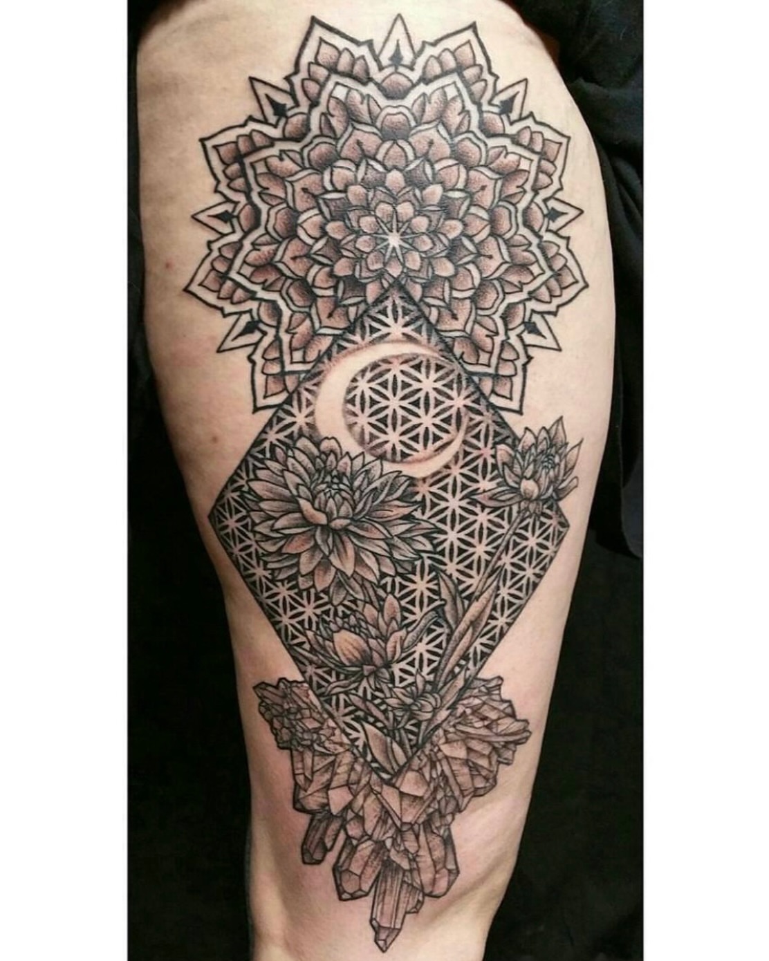 Tattoo by @jackie_tattoos — geometric, black_and_grey
