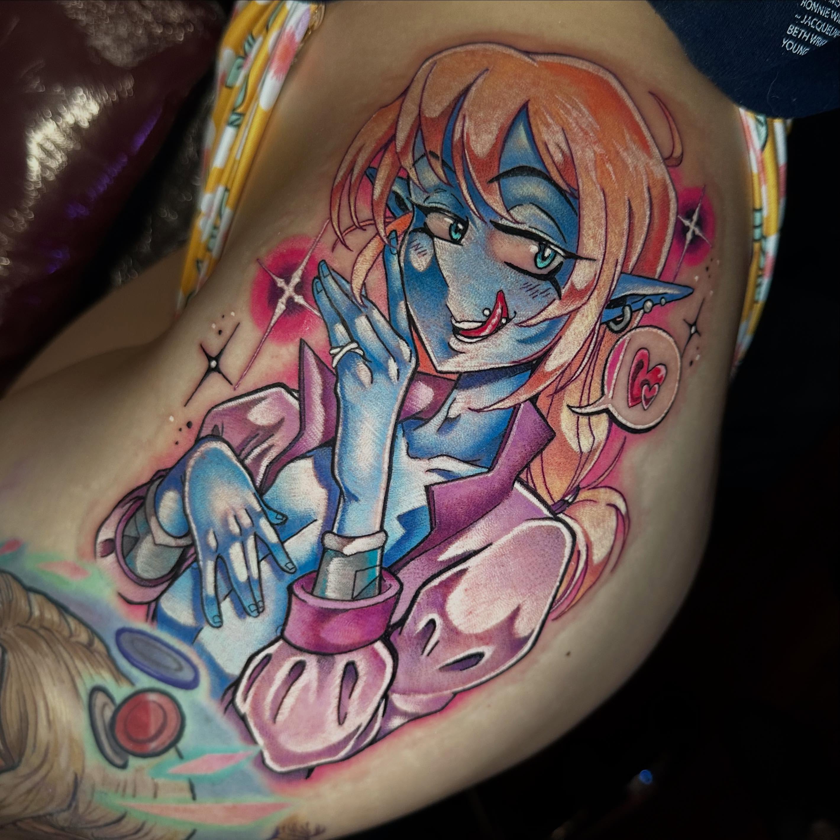 Anime character anime tattoo on the thigh by ππͺπ΄π΄πΎ π