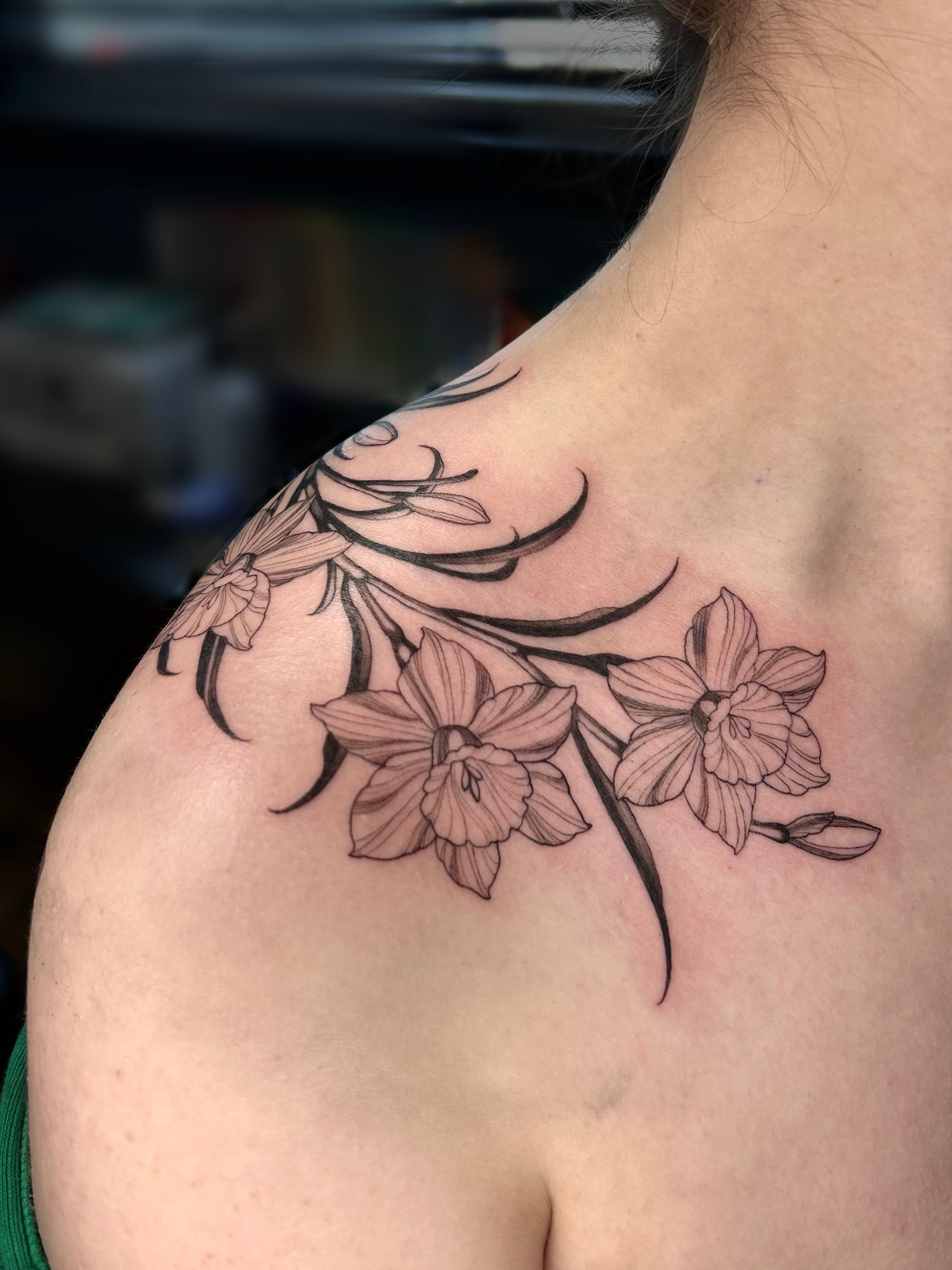 Tattoo by @thecursedmagus — black_and_grey