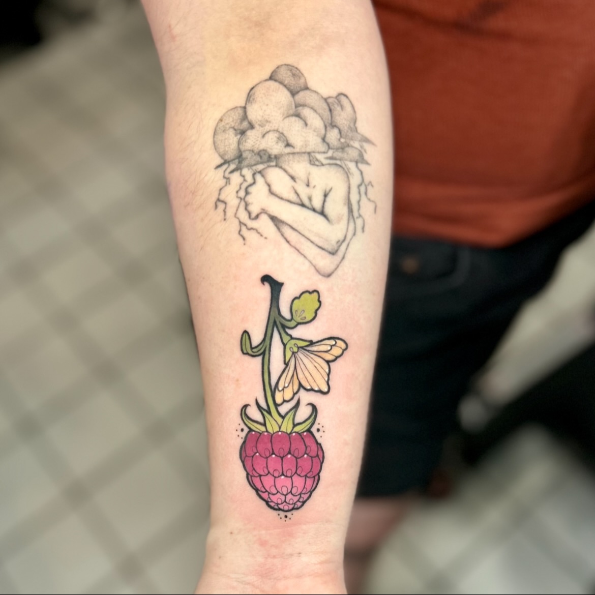 Tattoo by @crownandcrowtattoo — dotwork, realism