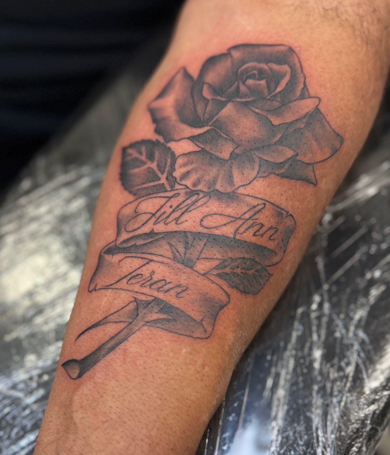 Tattoo by @rikkybobbytattoo — black_and_grey