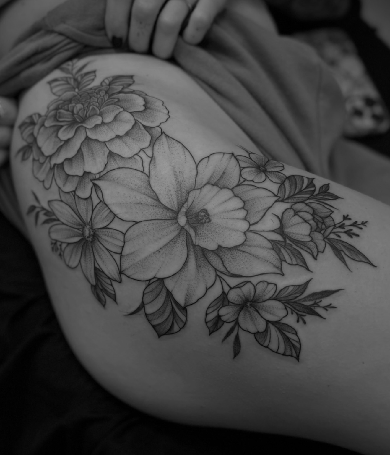 Tattoo by @rikkybobbytattoo — dotwork, black_and_grey