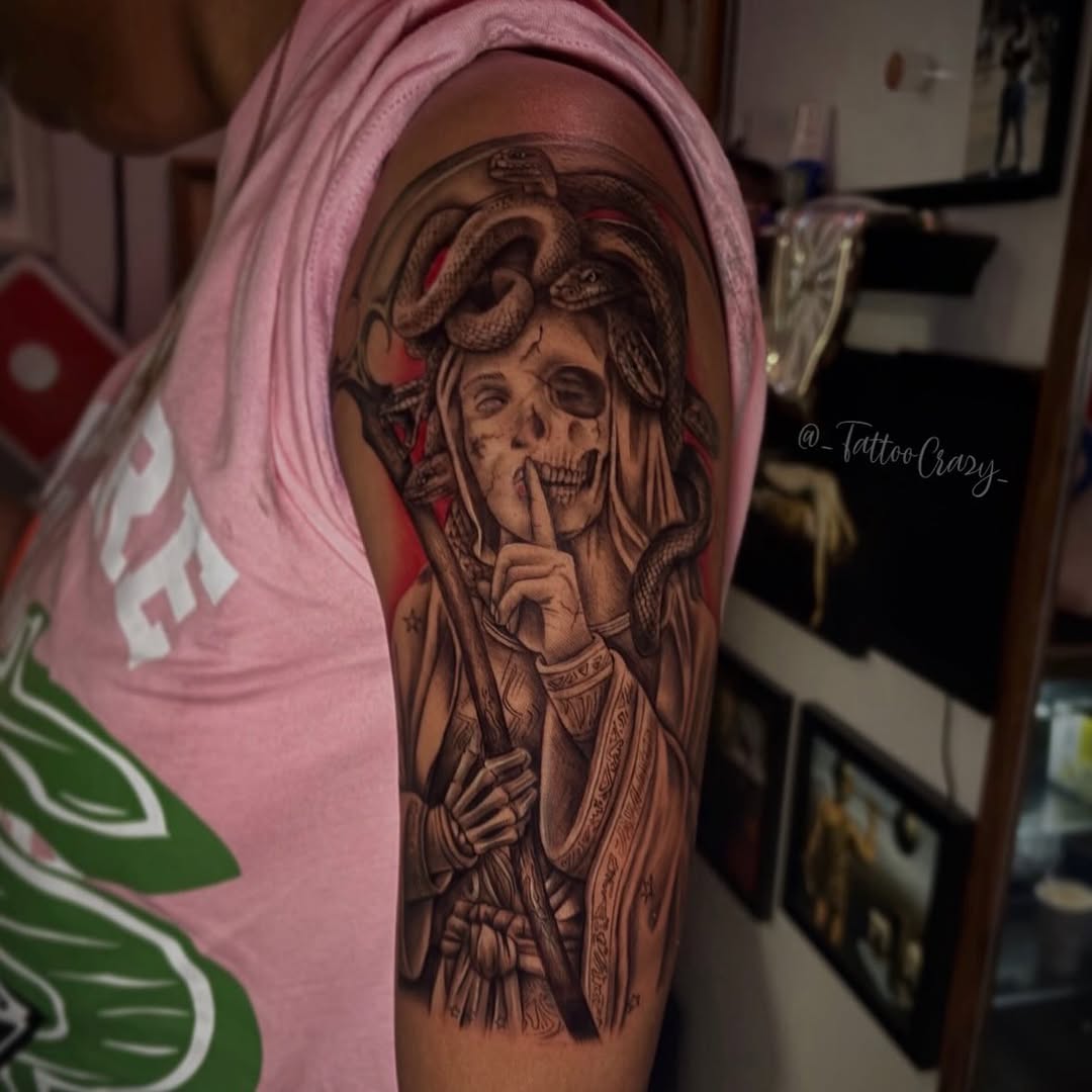 Tattoo by @_tattoocrazy_ — realism, black_and_grey