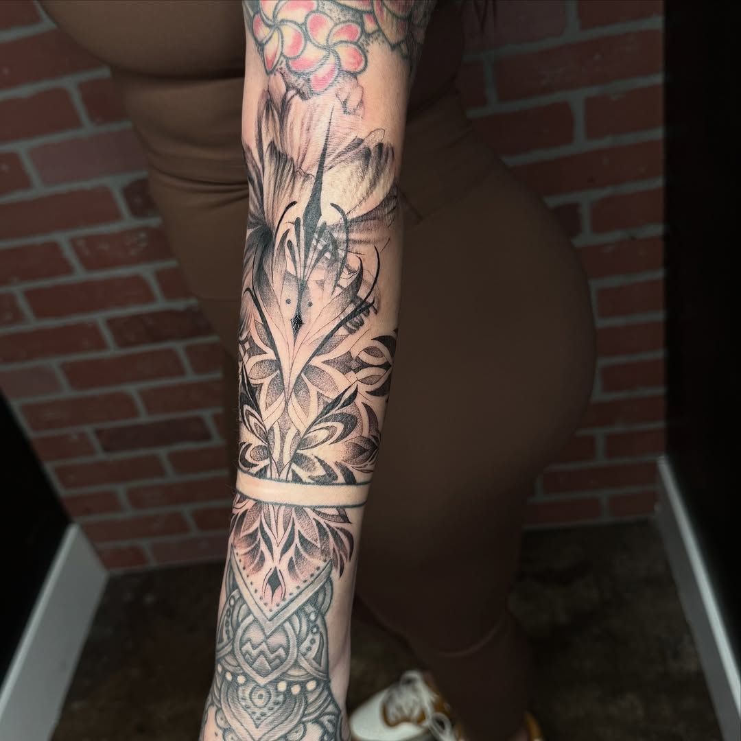 Tattoo by @jocelyntattoos — black_and_grey, ornamental