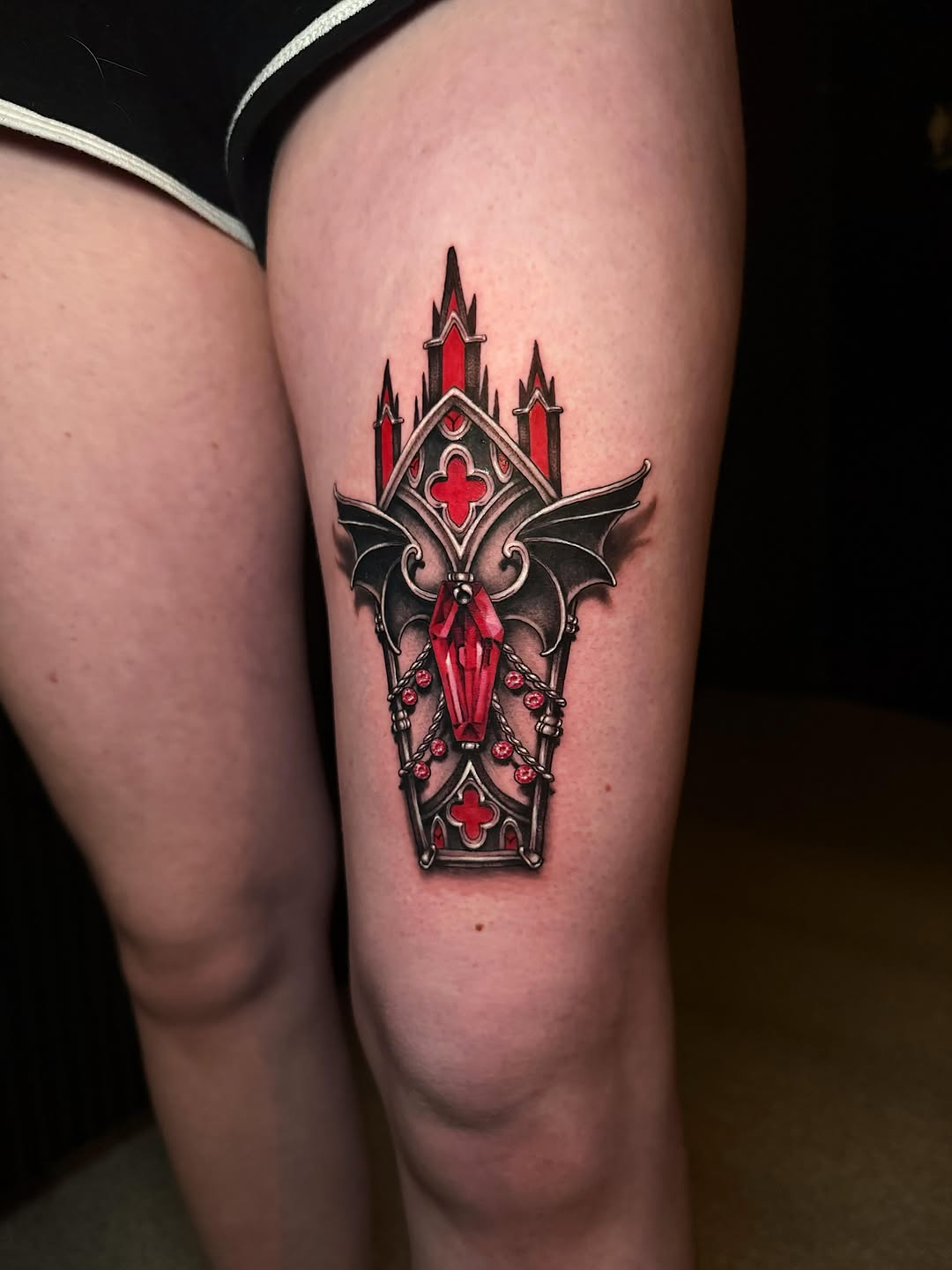 Tattoo by @amberstrangetattoos โ dark_realism, ornamental