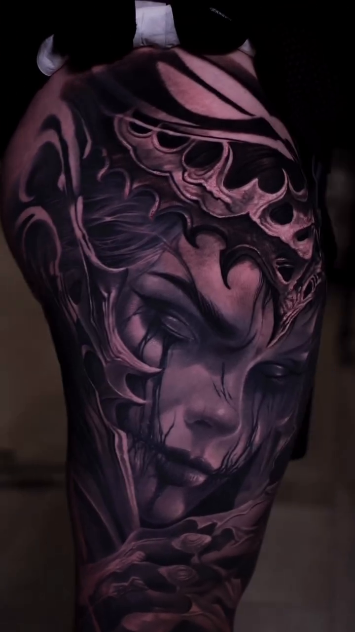 Tattoo by @the_marra_ — dark_realism, black_and_grey