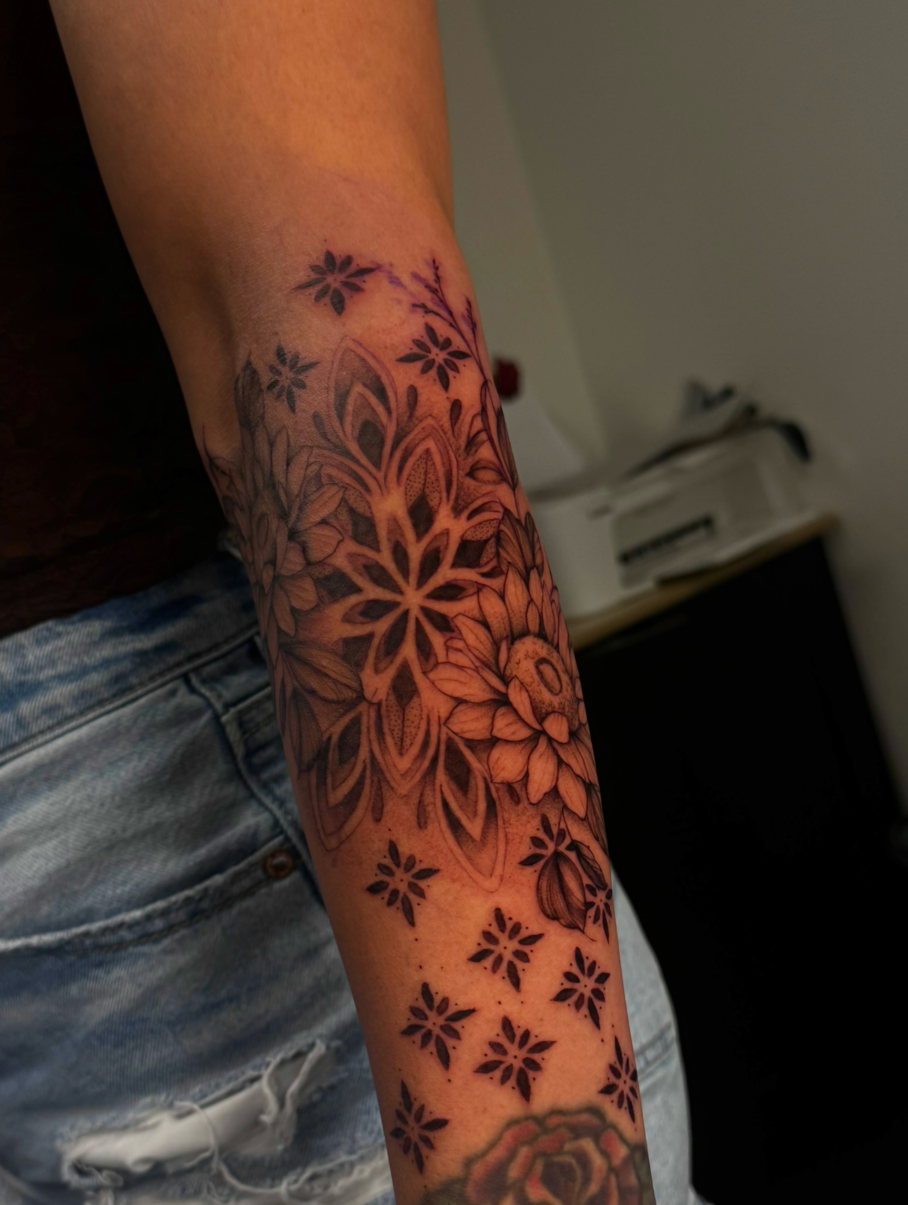 Tattoo by @fineline_lau — black_and_grey