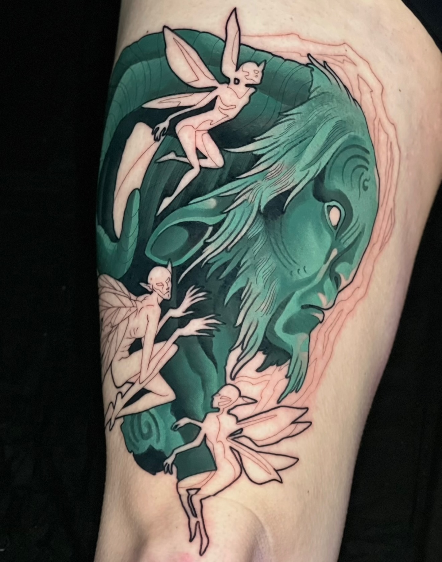 Tattoo by @tyler_wrong97 — illustrative, surrealism