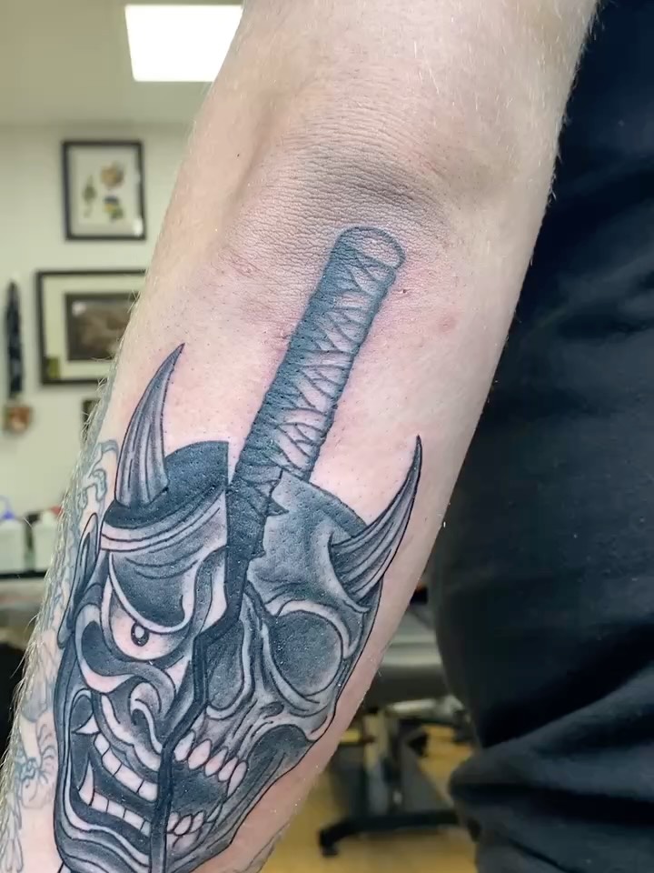Tattoo by @meadowzmodificationz — black_and_grey, realism