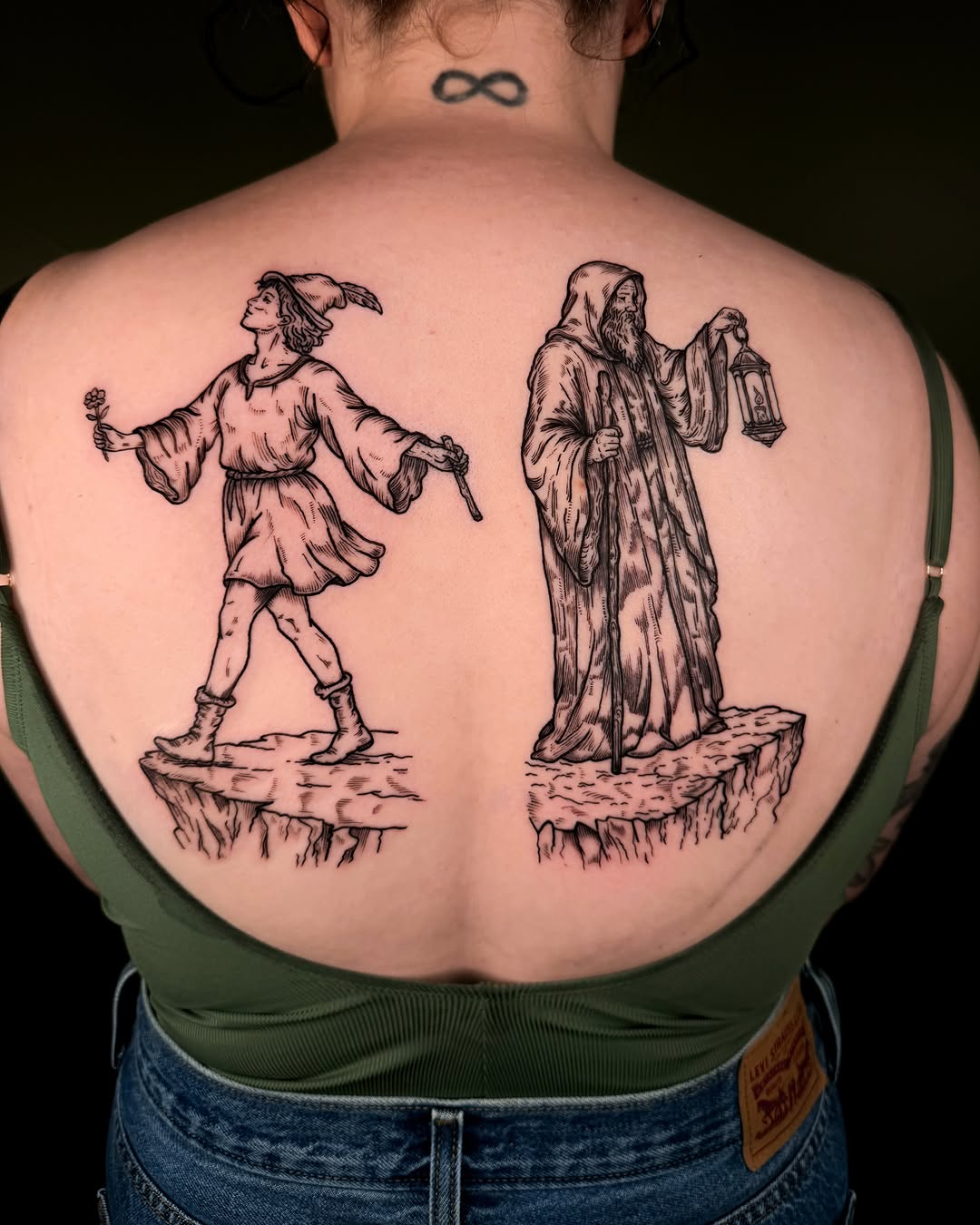 Tattoo by @faunawitchtattoo — illustrative, black_and_grey