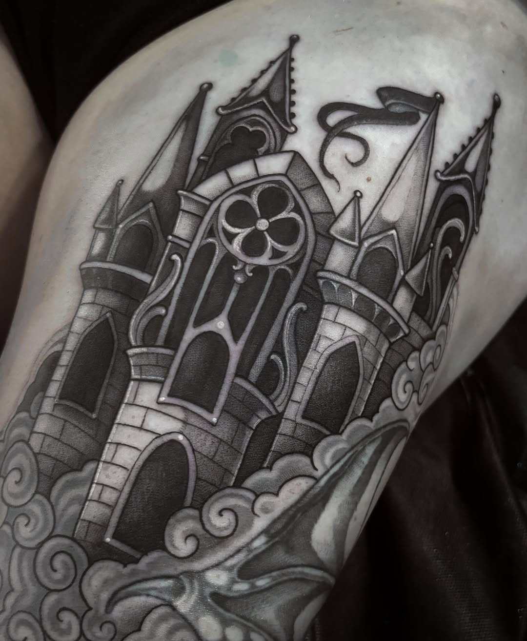Tattoo by @fairygremlinn — black_and_grey