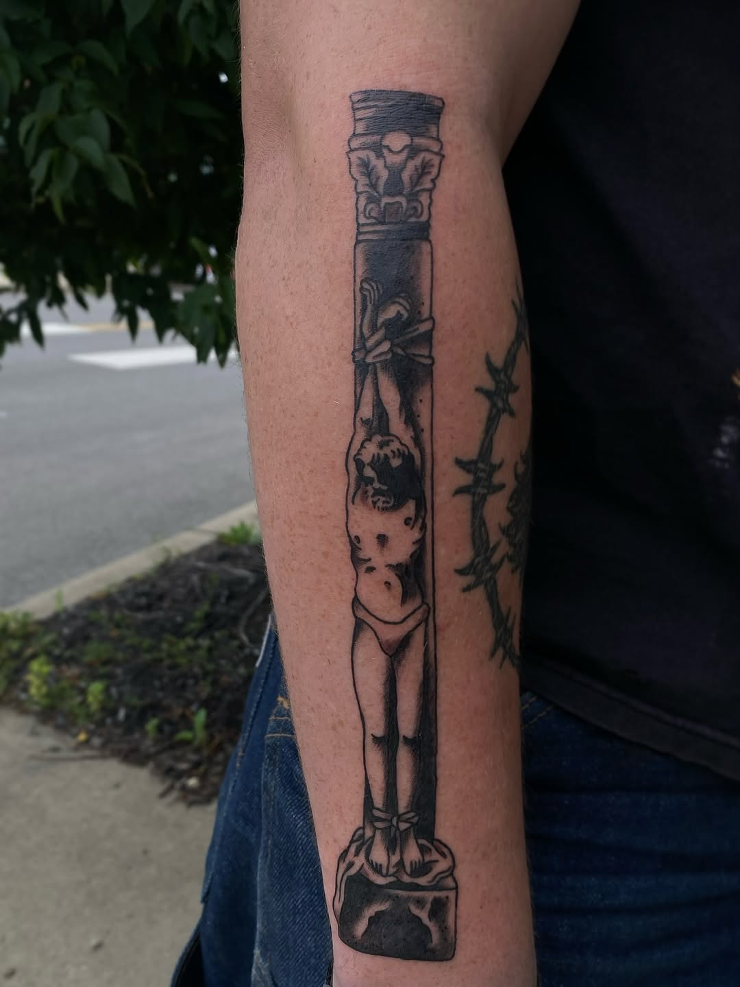 Tattoo by @menacemineure.tattoos — black_and_grey, realism