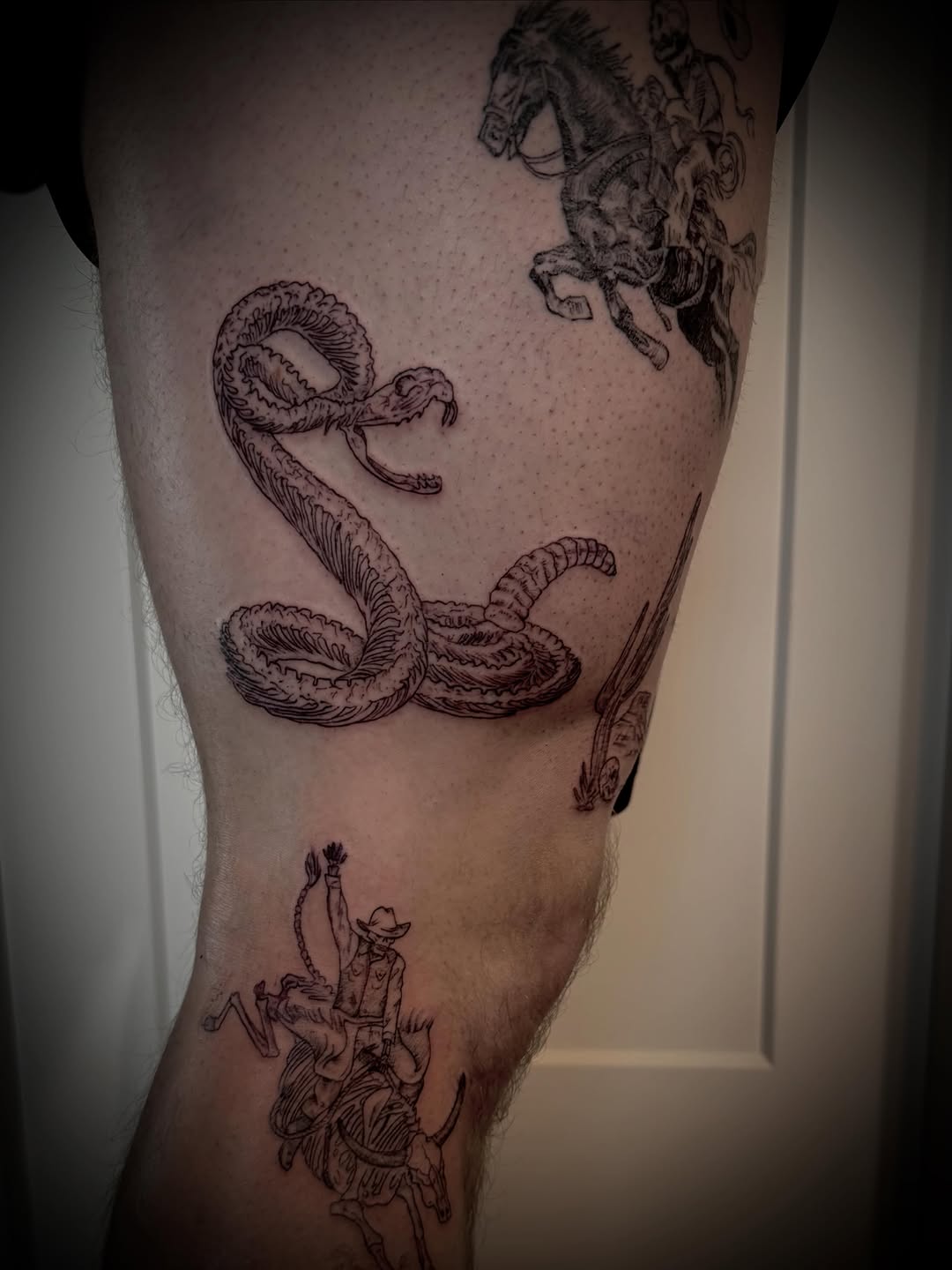 Tattoo by @christen_wolfe — illustrative, black_and_grey