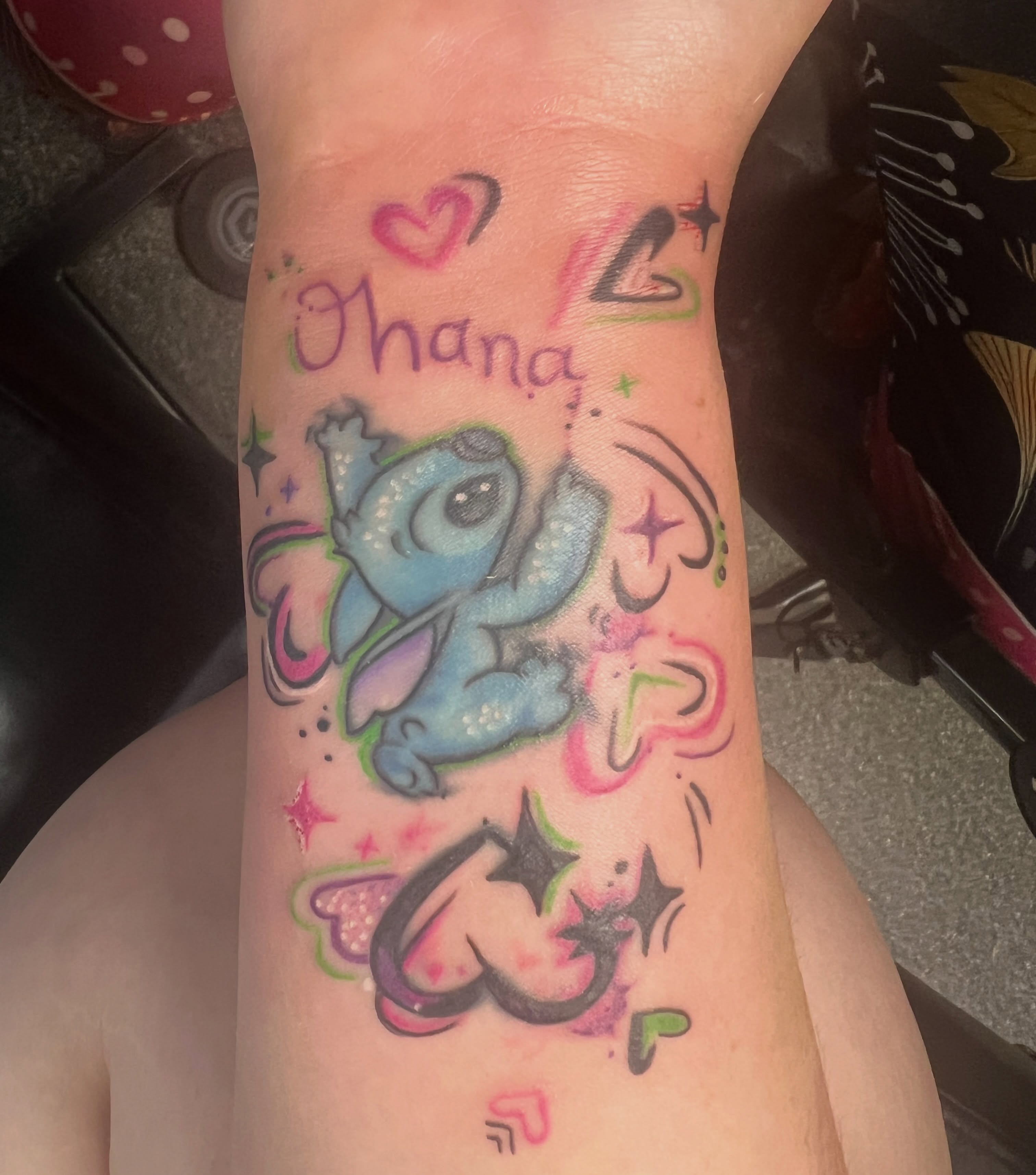 Tattoo by @natalies_tatties — dotwork, anime