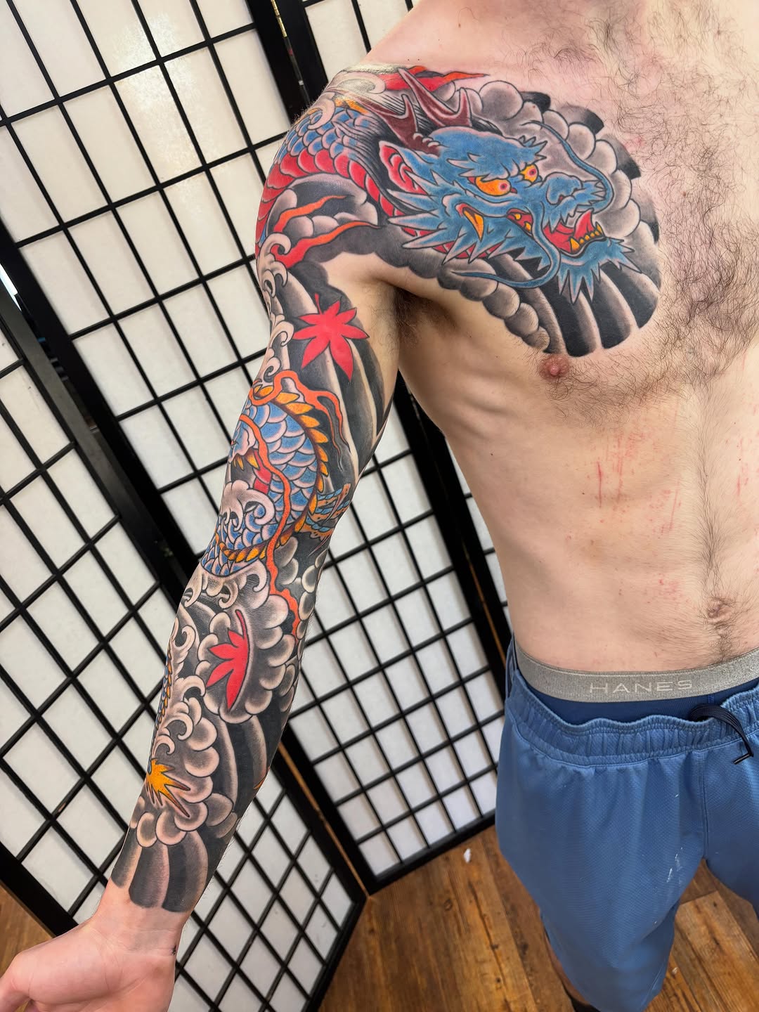 Tattoo by @mikedicheeko — japanese_irezumi, black_and_grey