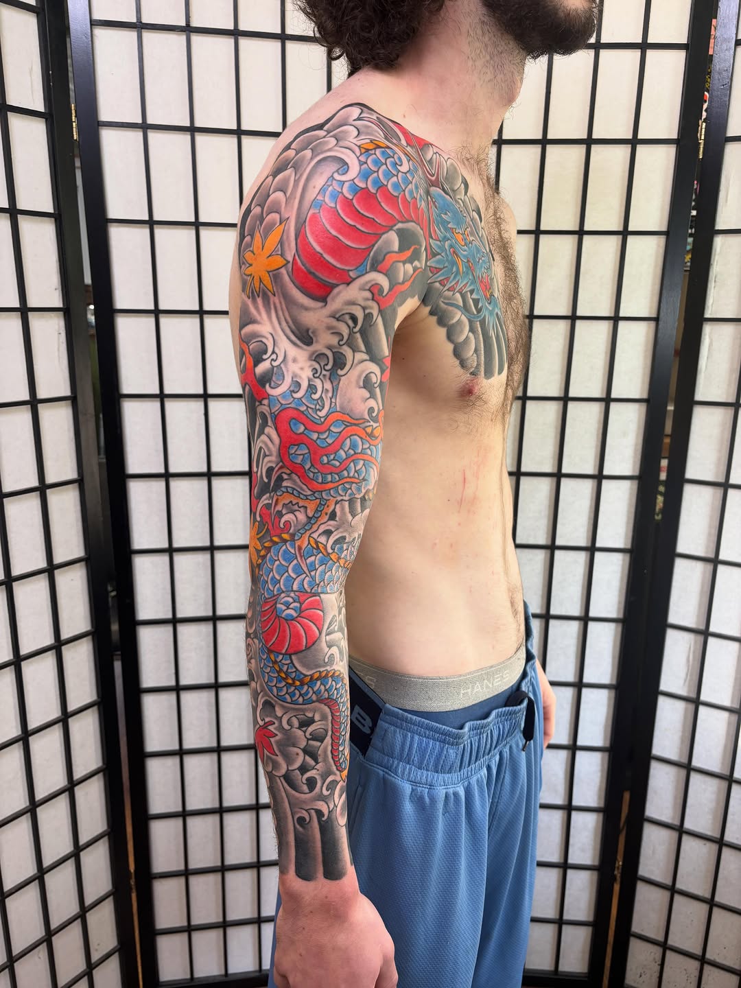 Tattoo by @mikedicheeko — japanese_irezumi, black_and_grey