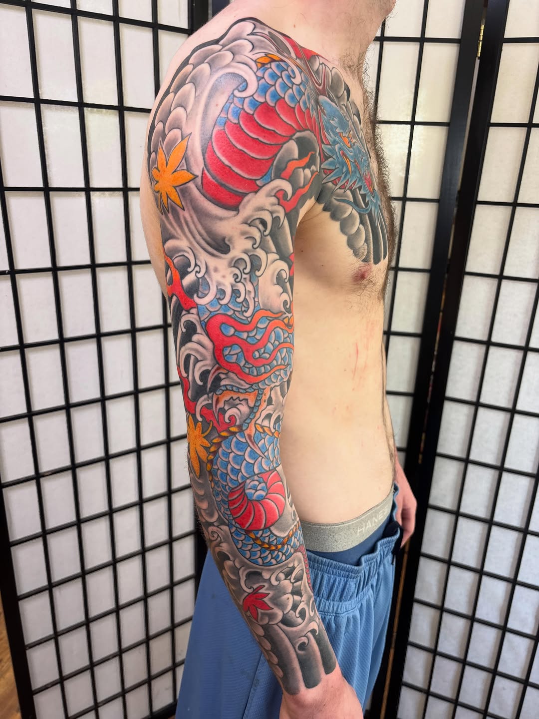 Tattoo by @mikedicheeko — japanese_irezumi, black_and_grey