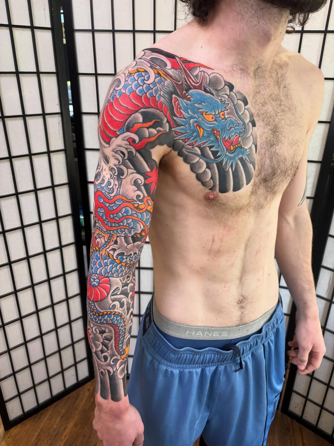 Tattoo by @mikedicheeko — japanese_irezumi, black_and_grey