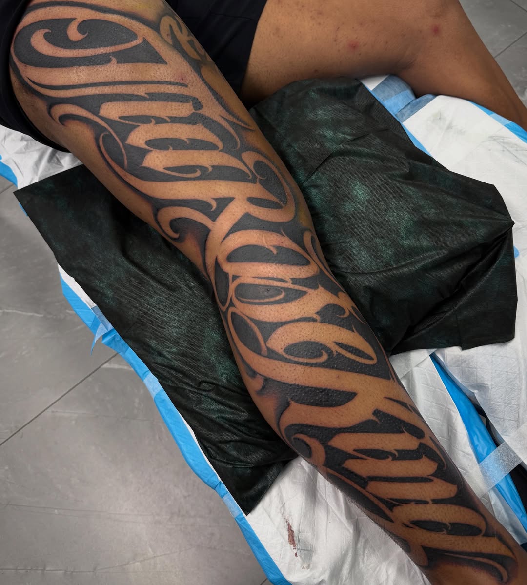 Tattoo by @dopeletterstattoo — lettering_script