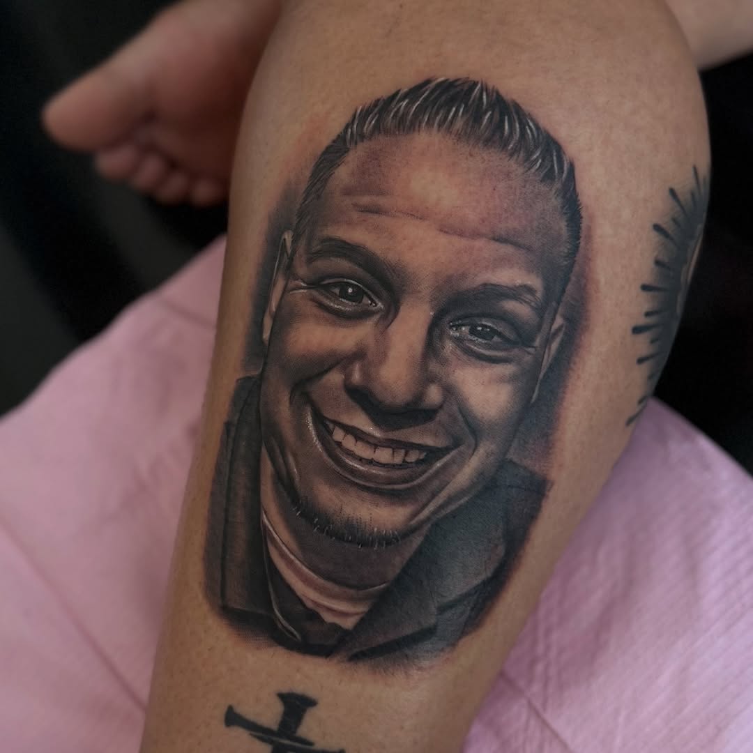 Tattoo by @babygirltat2 β realism, black_and_grey