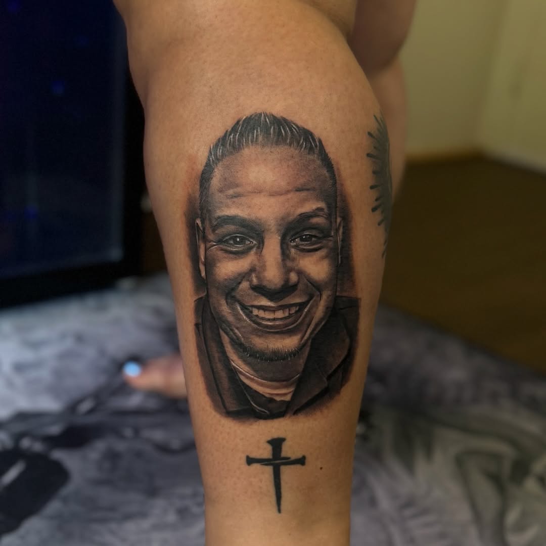 Tattoo by @babygirltat2 β realism, black_and_grey
