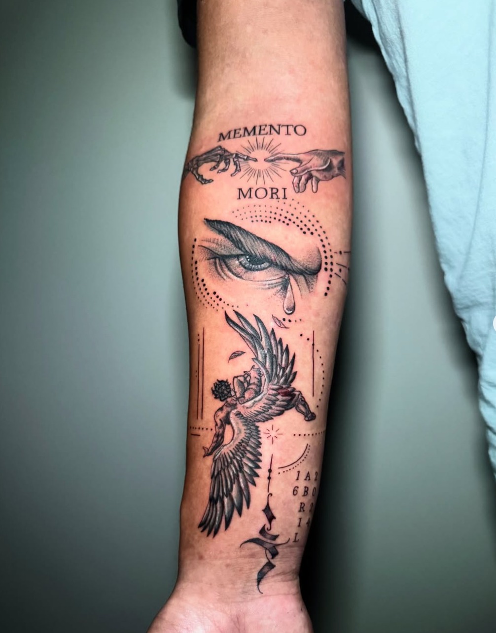 Tattoo by @paolainkart — black_and_grey, lettering_script