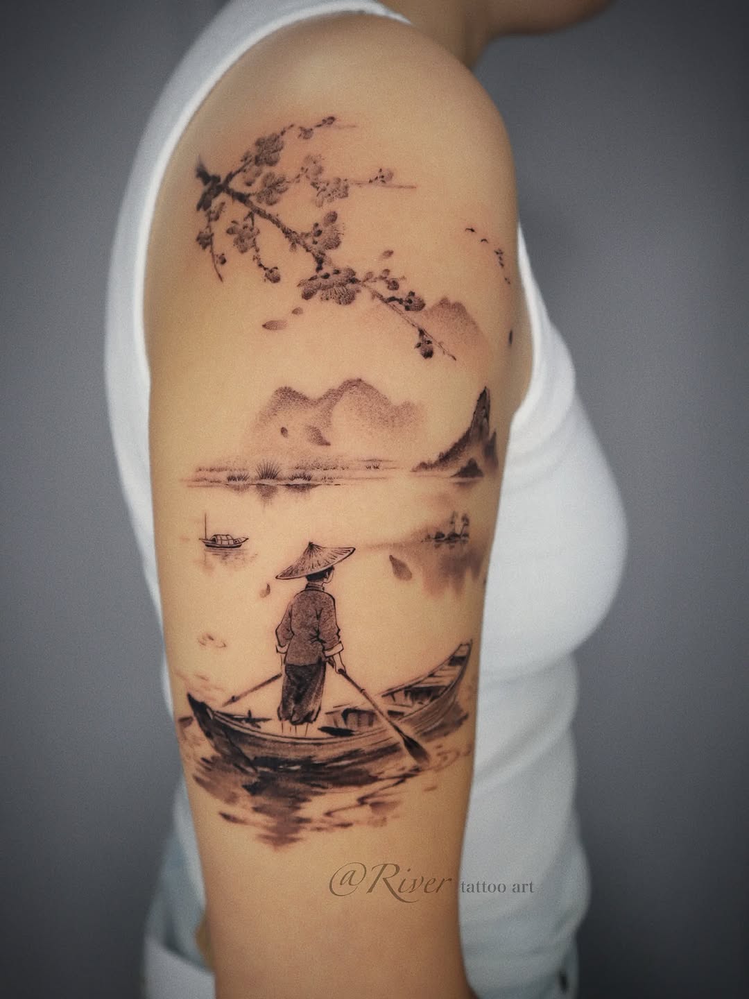 Tattoo by @rivertattooart — black_and_grey, realism