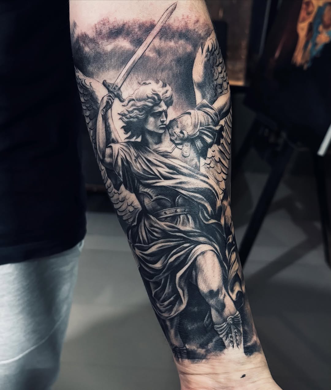 Tattoo by @the_bishoptattoo β realism, black_and_grey