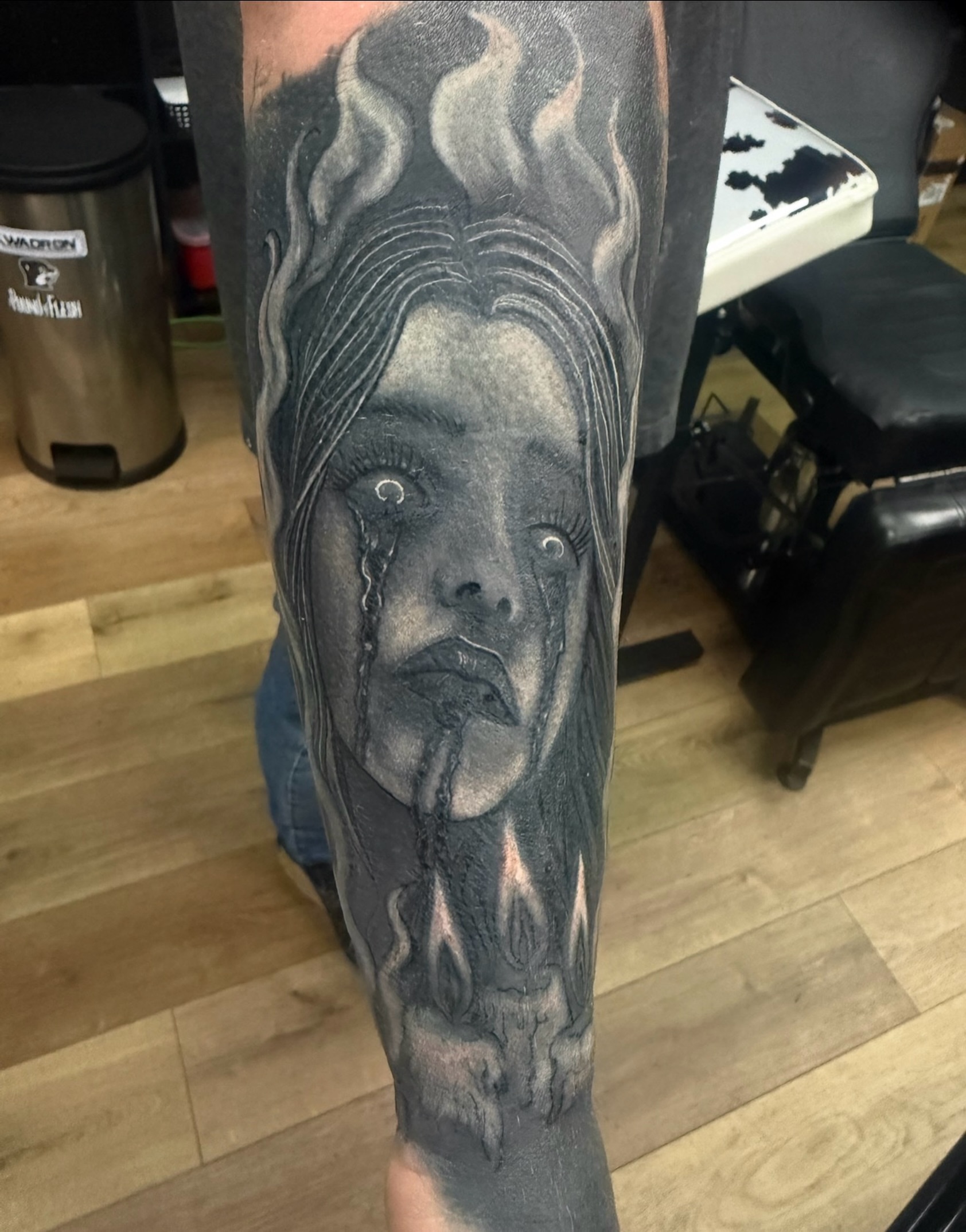 Tattoo by @jedlewis23 — black_and_grey, realism