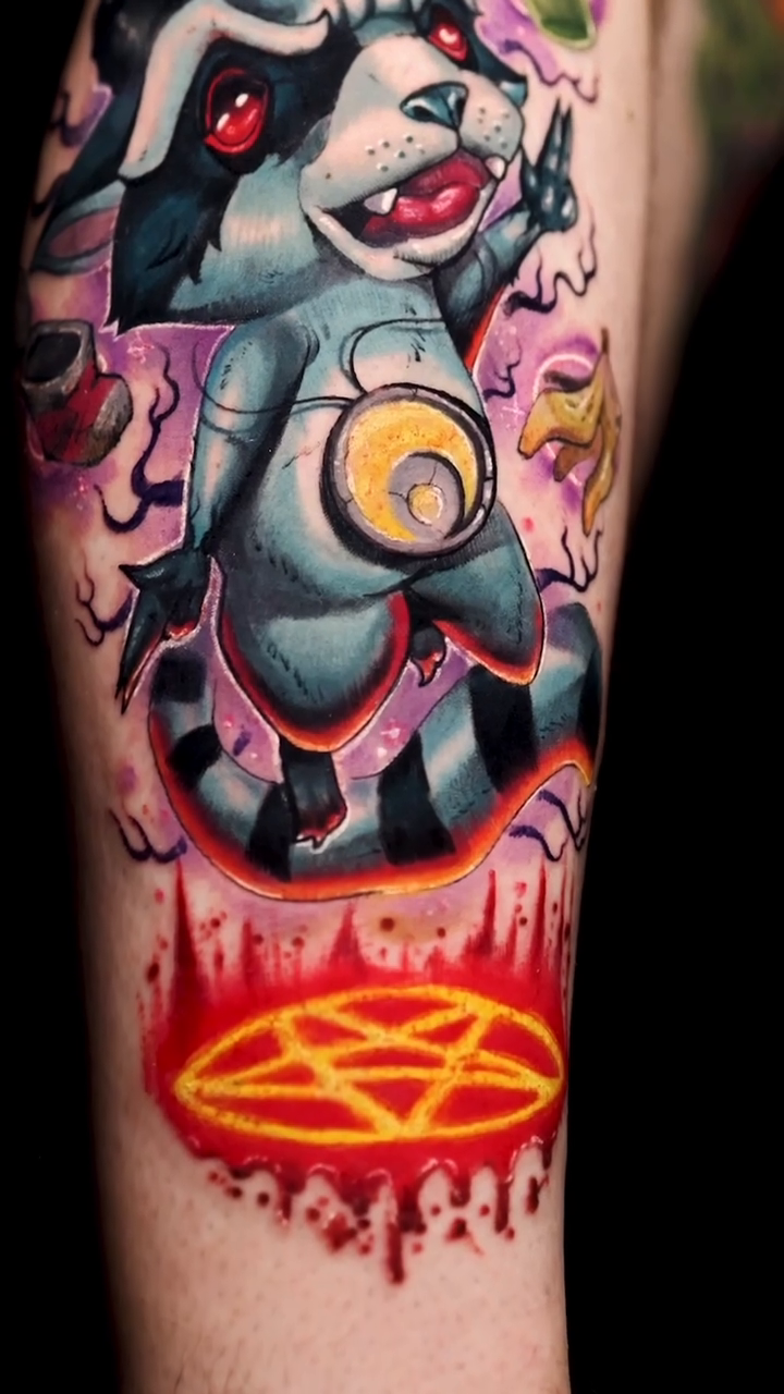 Tattoo by @codygower88 โ new_school, trash_polka