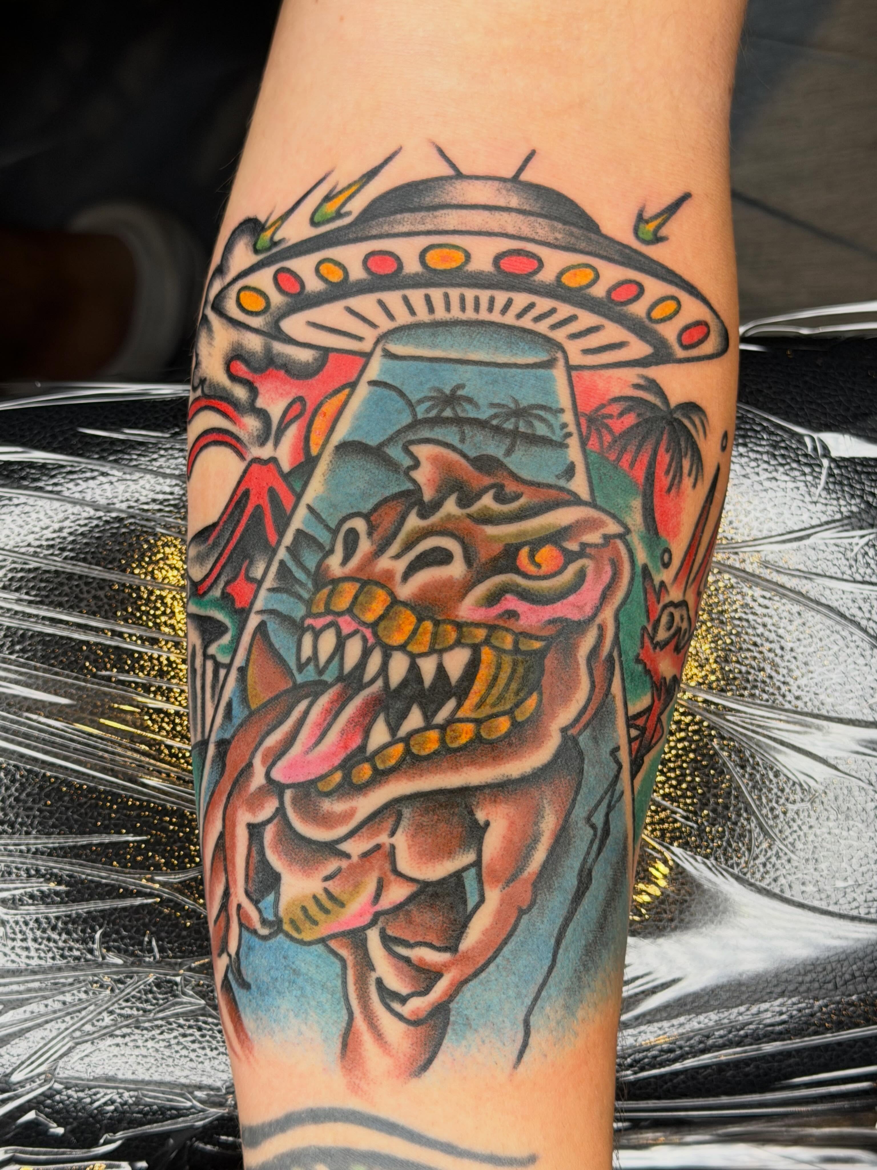 Tattoo by @chris_de_armas — american_traditional, trash_polka
