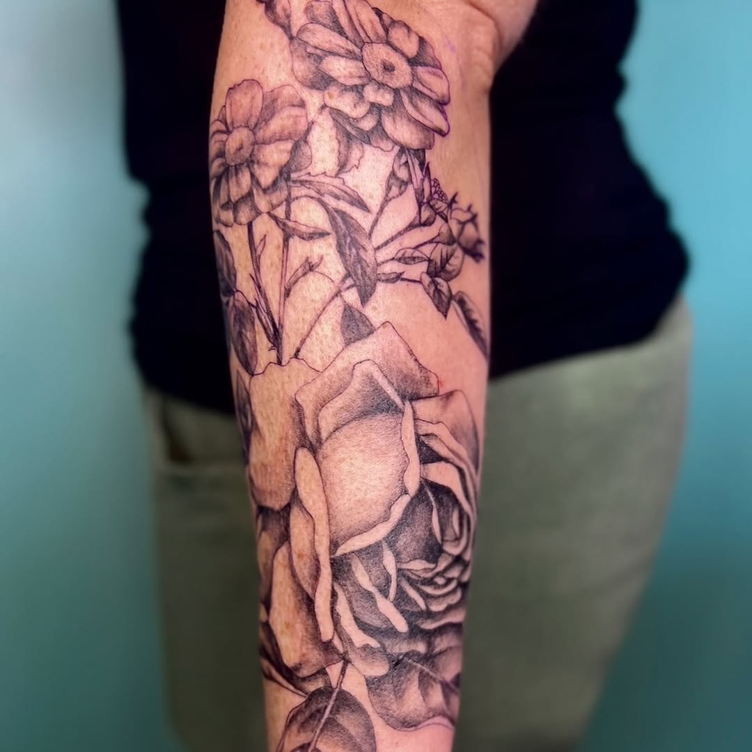 Tattoo by @sydneyrosetattoos — black_and_grey, realism