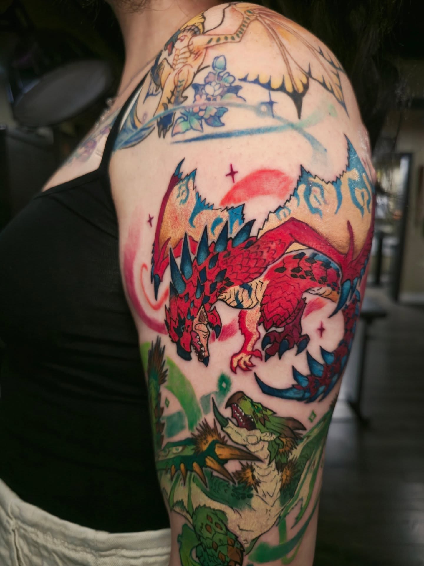 Tattoo by @dragonrock_tattoos — new_school, watercolor