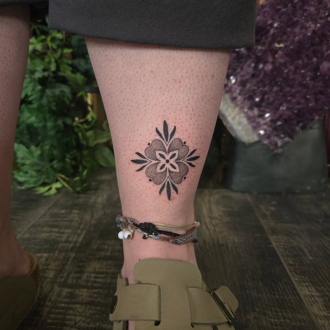 Tattoo by @alexandraathenstattoo — geometric, dotwork