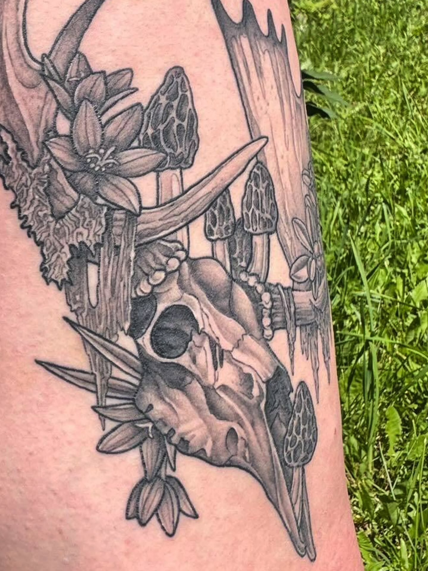 Tattoo by @plaidbear_designco — black_and_grey, realism
