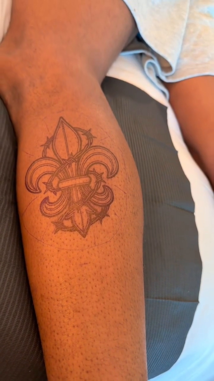 Fleur de lis geometric tattoo by Ms Thick