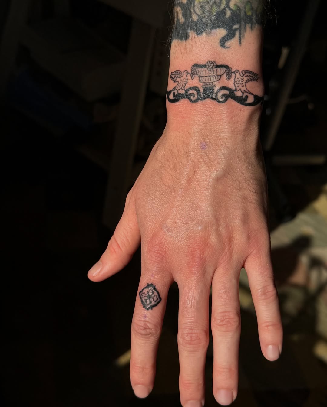 Wreath black and grey tattoo on the forearm by ♤ Catherine Stengel ♤