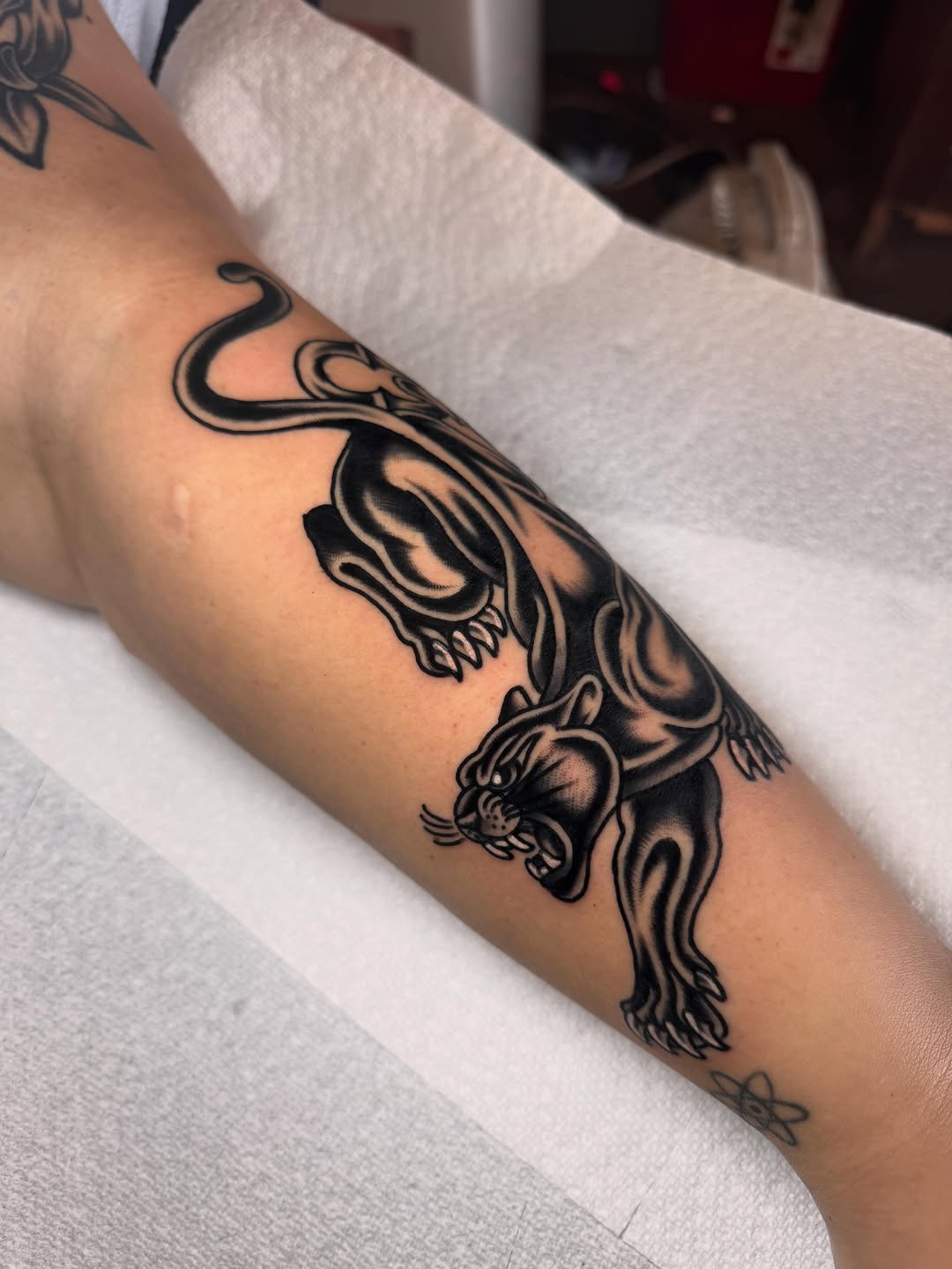 Tattoo by @floodrat — american_traditional, black_and_grey