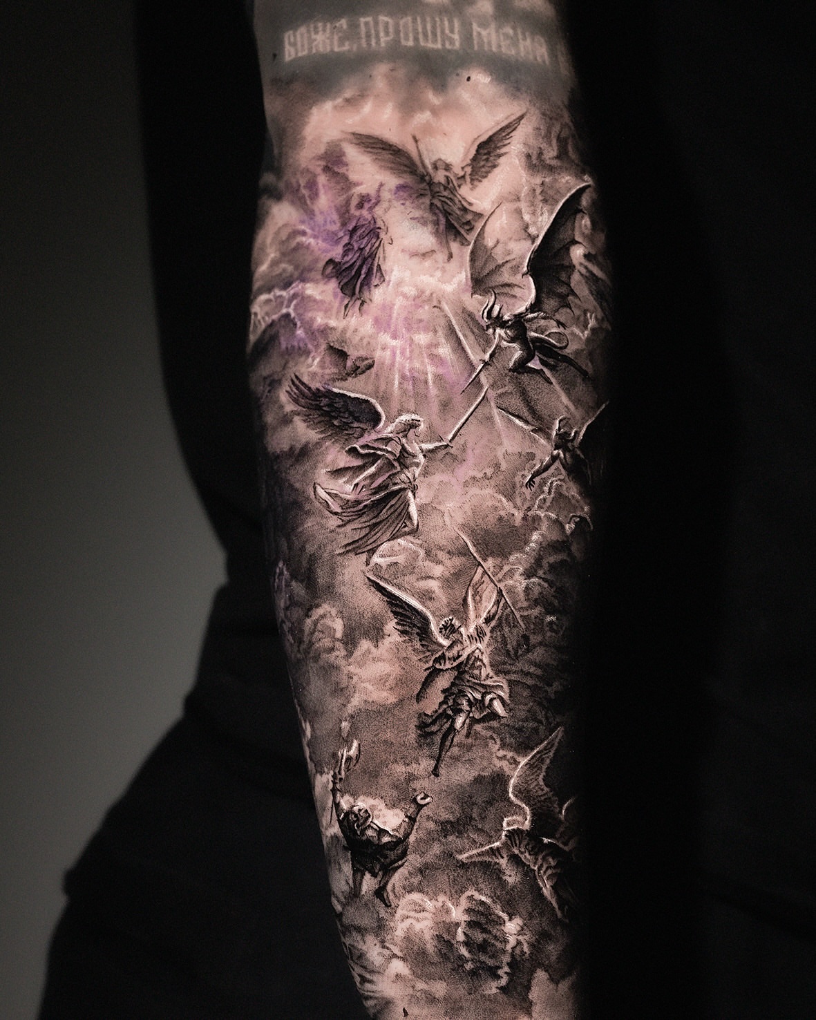 Tattoo by @tattooer_amu — dark_realism, black_and_grey