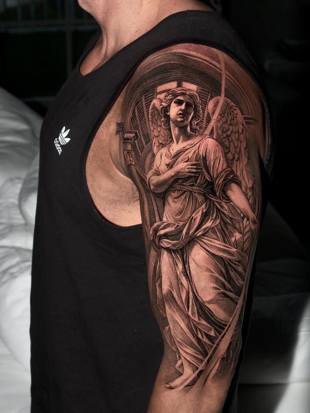 Tattoo by @_escobart — realism, black_and_grey