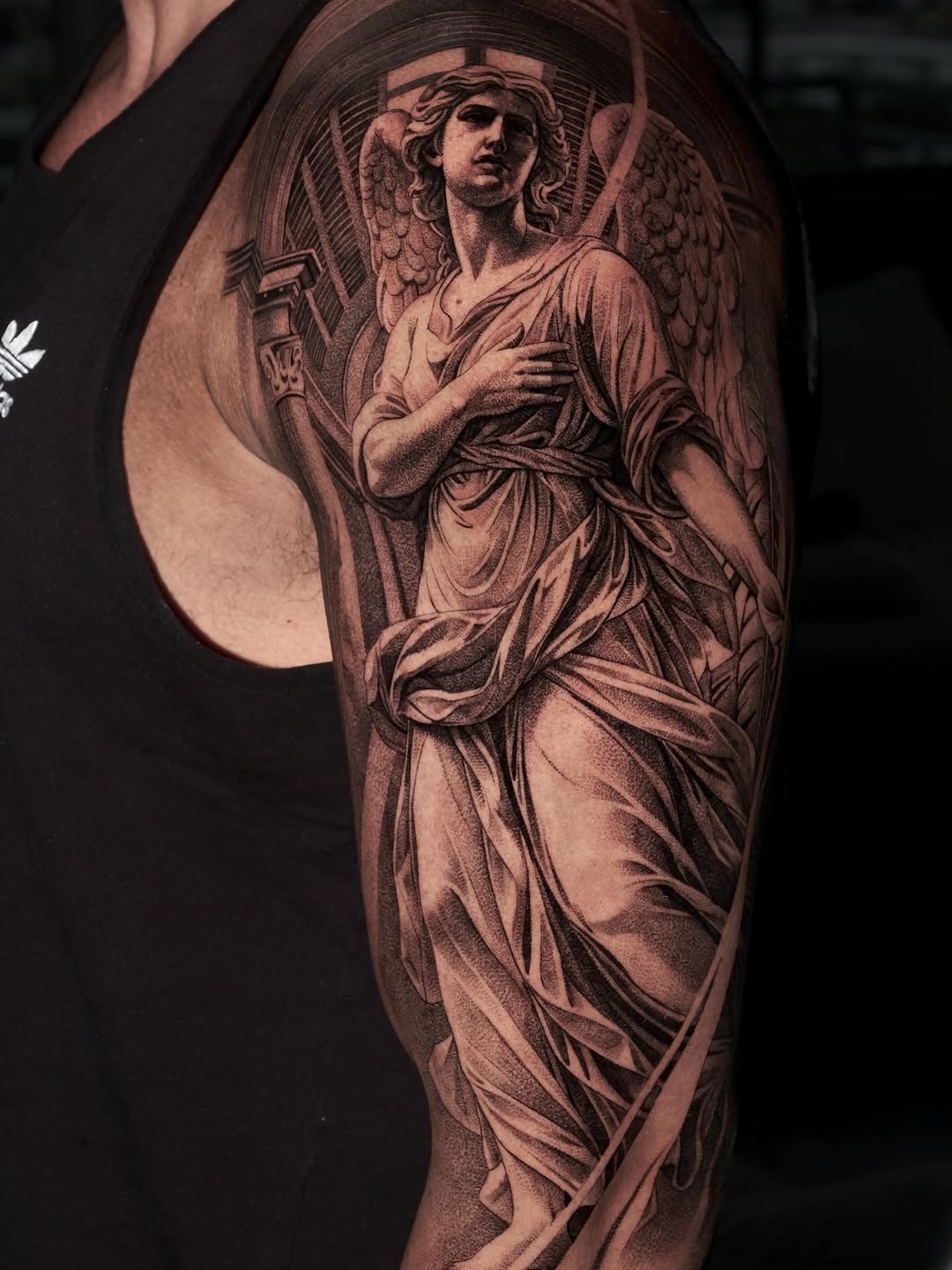 Tattoo by @_escobart — realism, black_and_grey