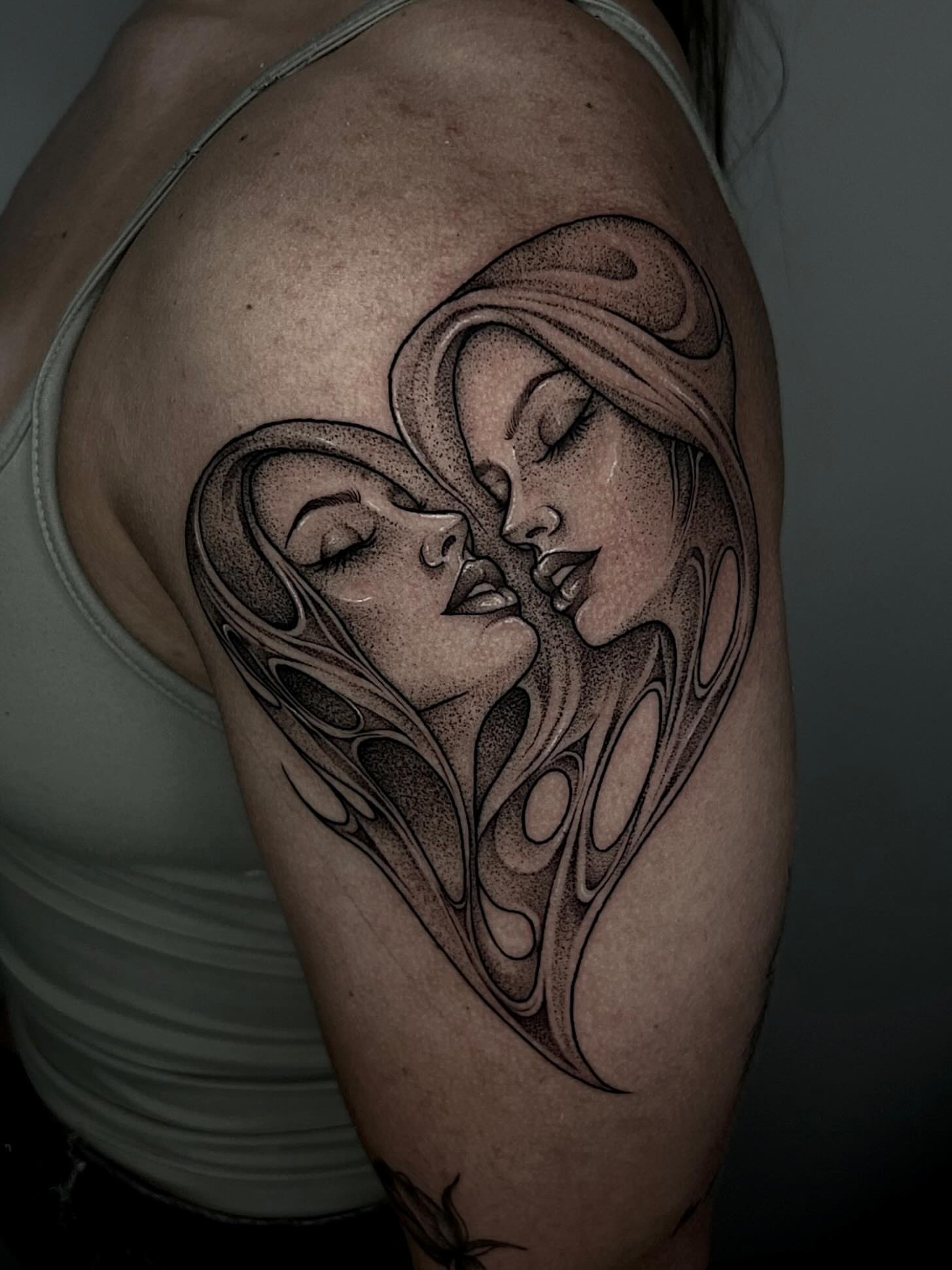 Tattoo by @brii.fletchtattoos β dotwork, black_and_grey
