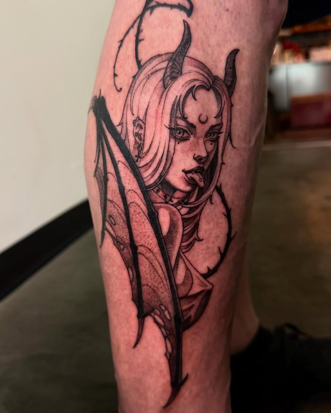 Tattoo by @rog_kelly — black_and_grey, dark_realism