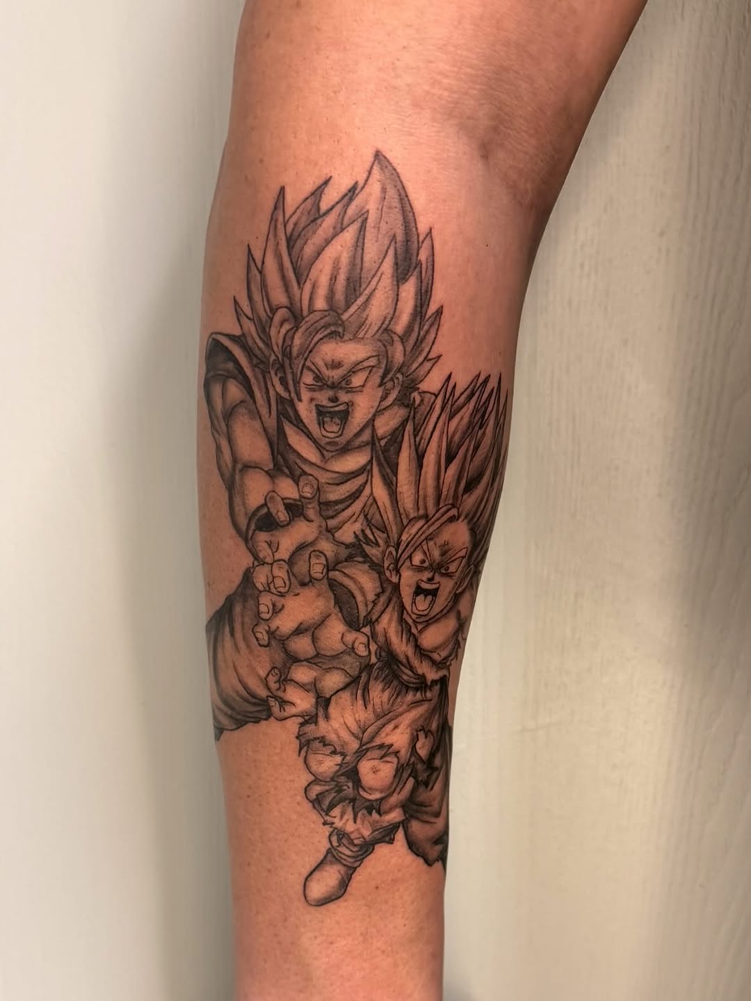 Tattoo by @jc_tat2s — anime, black_and_grey