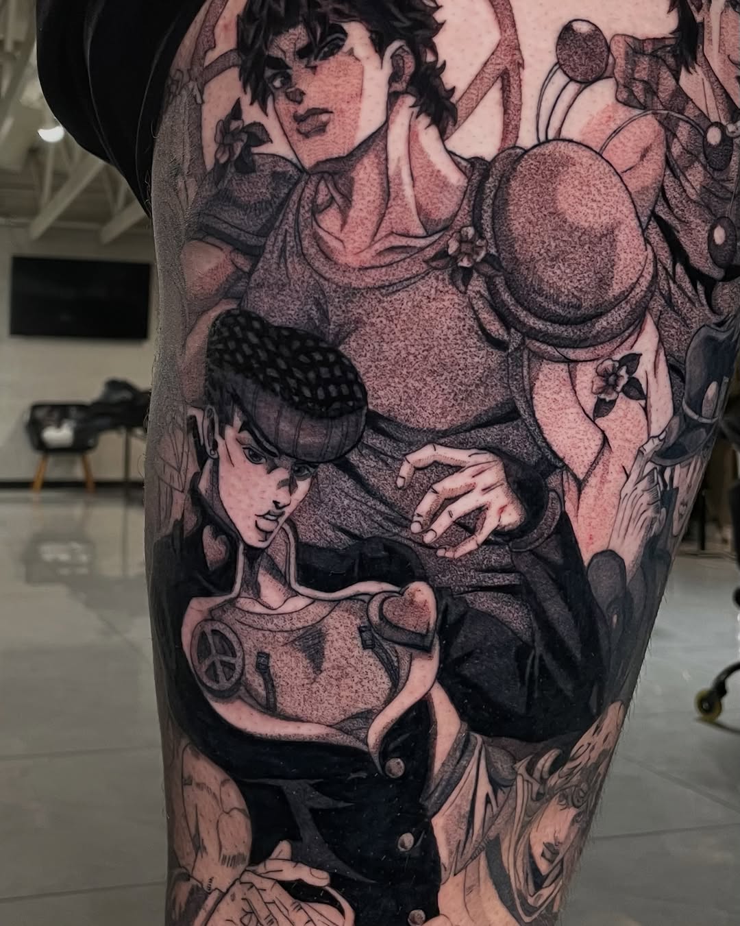 Tattoo by @idkdananicole β anime, black_and_grey