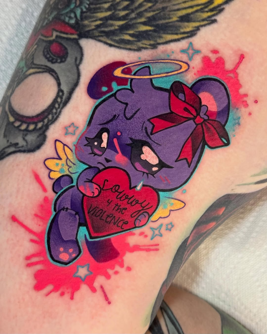 Tattoo by @clwnslvt β new_school, lettering_script