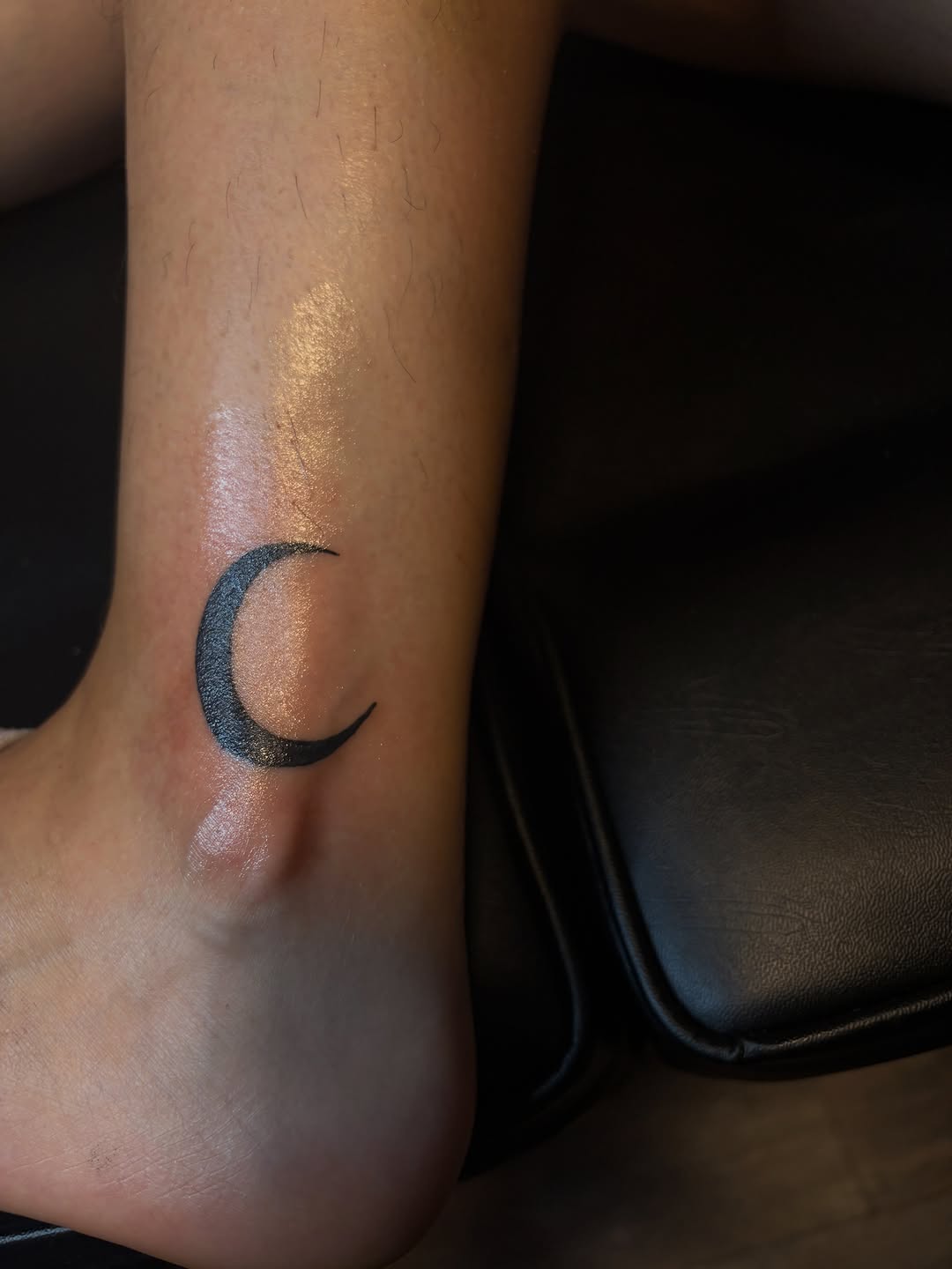 Crescent moon tattoo on the foot by Khemar InspiredByLife 🇯🇲