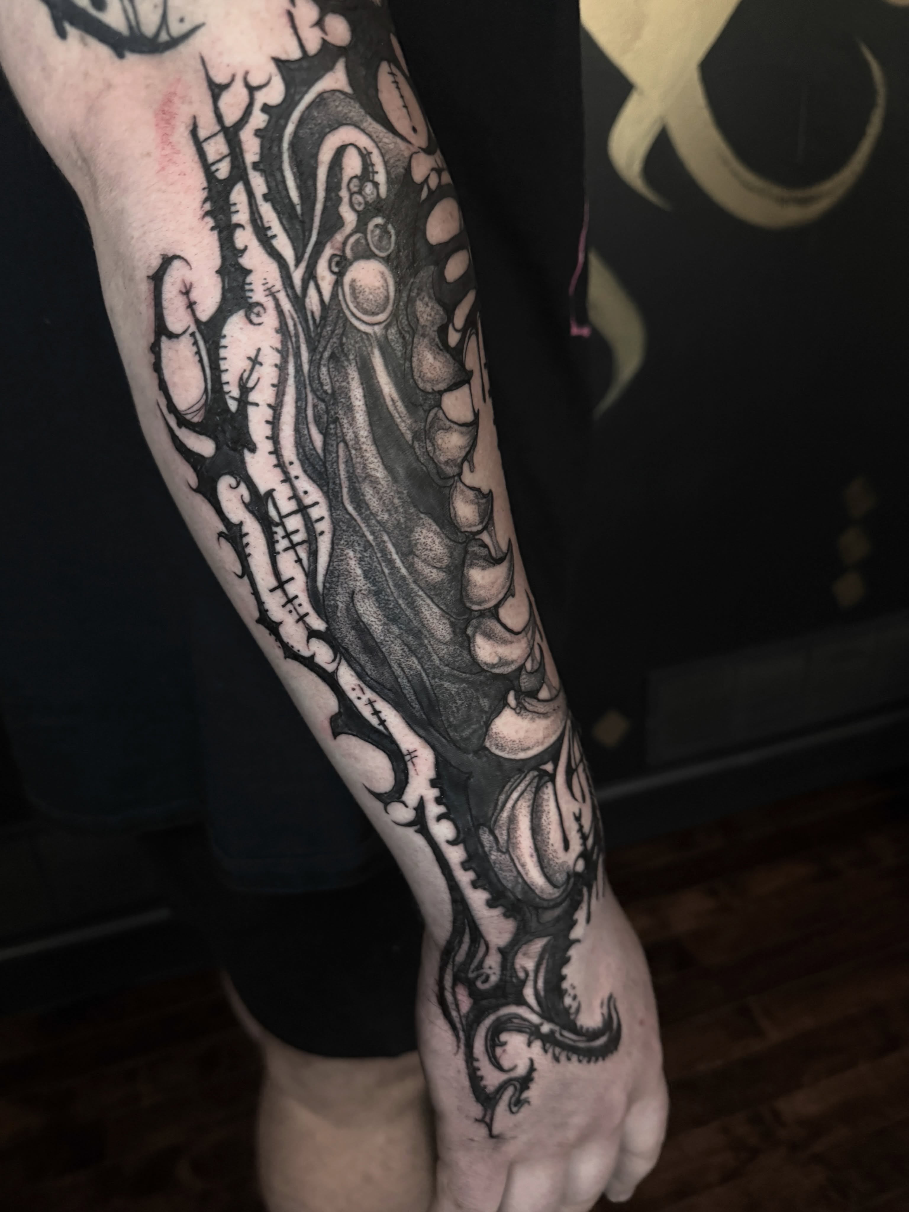 Tattoo by @blackmeddle — dotwork, black_and_grey