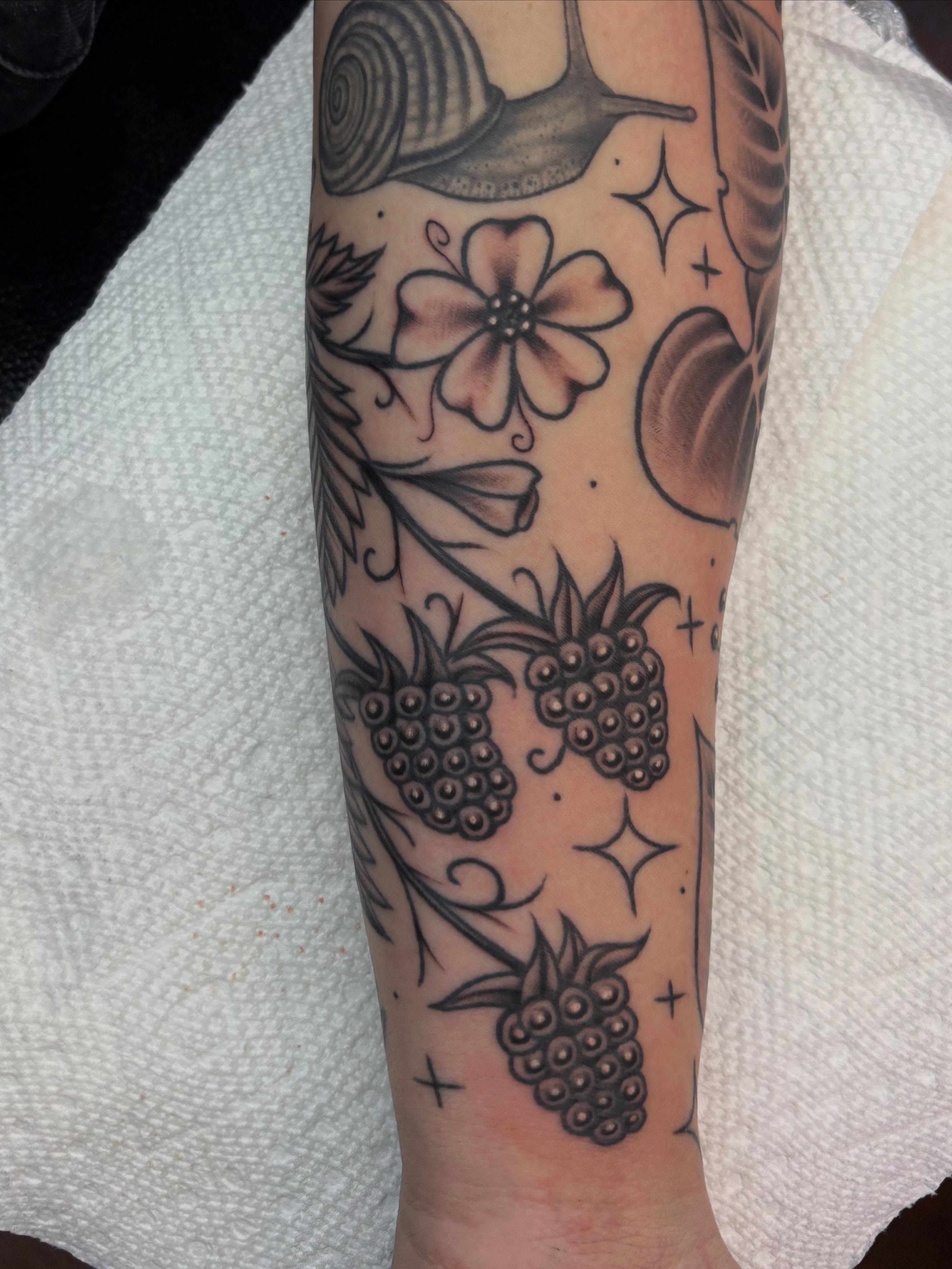 Tattoo by @skyecaliforniaink — black_and_grey
